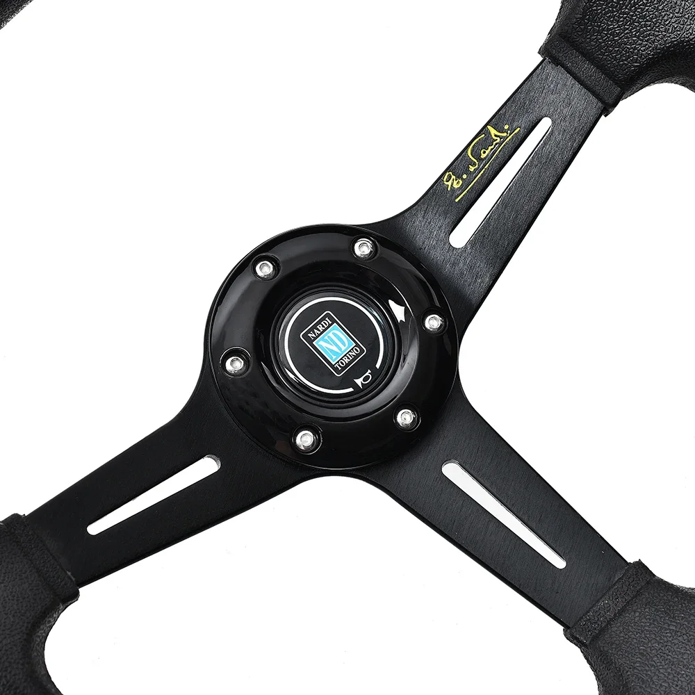 Universal 14 Inch ND PU Auto Racing Steering Wheels Deep Corn Drifting Sport Steering Wheel with ND Logo