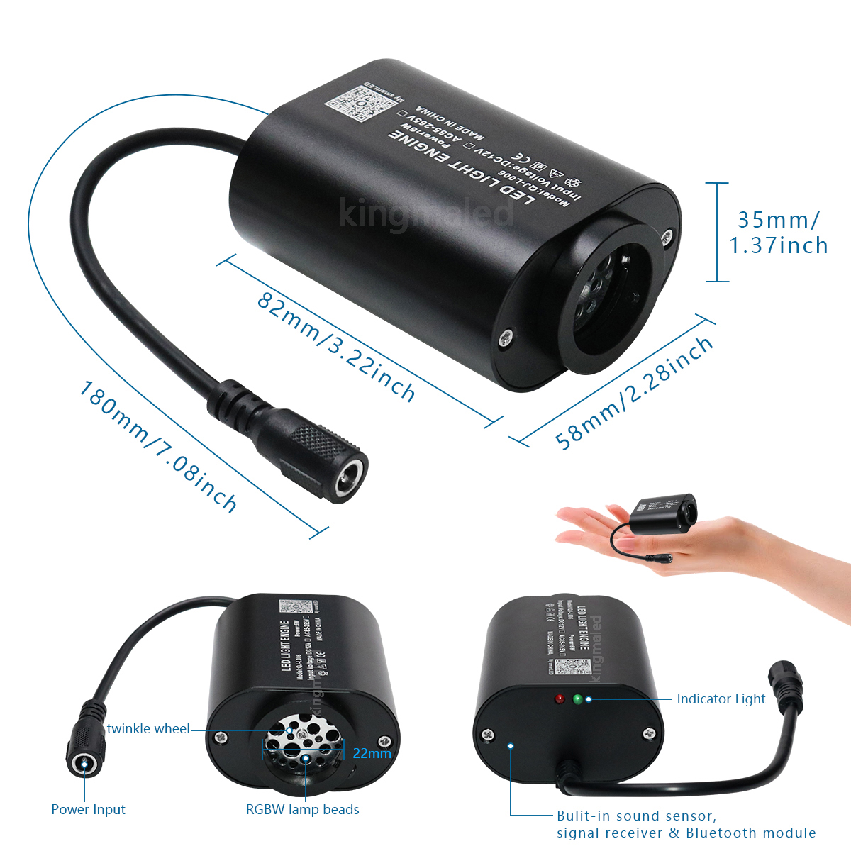 Mini 6W Twinkle  Fiber Optic Star Ceiling Light Kit RGBW APP Control Car Star Light Roof  for Starry Sky Fiber Optic Ceiling