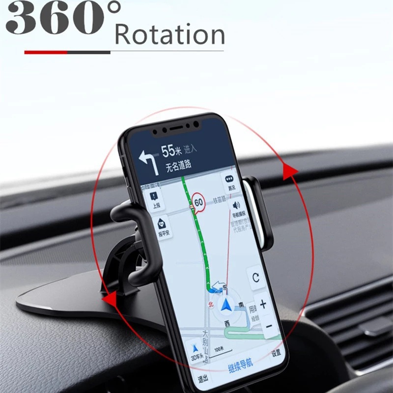 Car Phone Holder Stand Universal Dashboard Car Back-Clip Mount GPS Cellphone Support 360Degree Rotate Car Bracket for Navigation