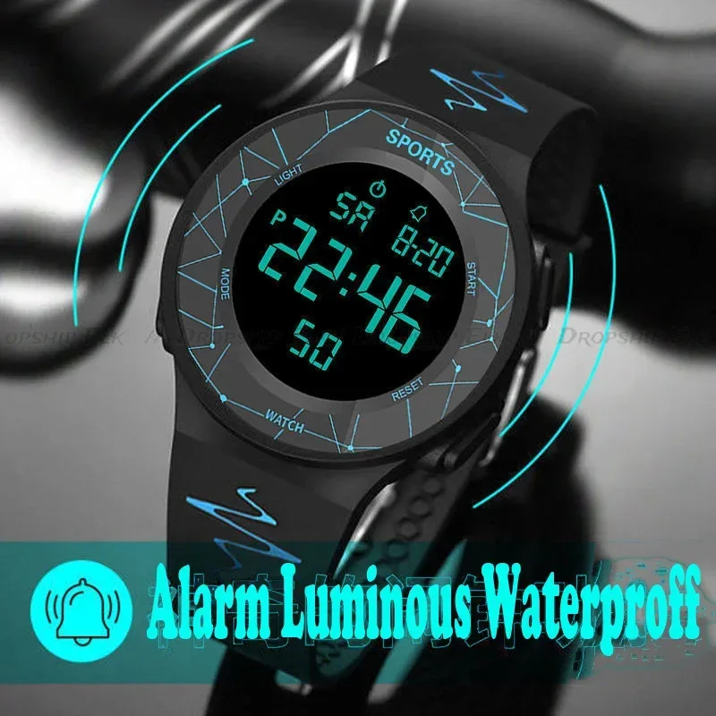 Waterproof Luminous Electronic Watch Women LED Digital Watches Men's Round Sports Wristwatch Outdoor Military Clock reloj mujer