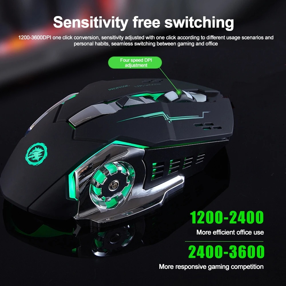 Bluetooth 5.2 Mouse 2.4G Wireless Mouse Rechargeable Mouse Dual Mode Gaming Mouse 3600 DPI Mice For Laptop Computer Accessories