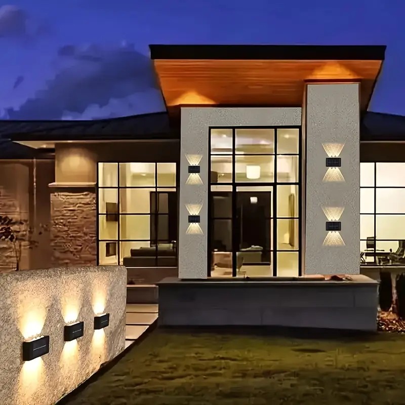 1-2pc 6/10 LED Solar Outdoor Wall Decorative Landscape Lighting Light Fixtures Suitable For Courtyard Villa Fence Terrace Garden