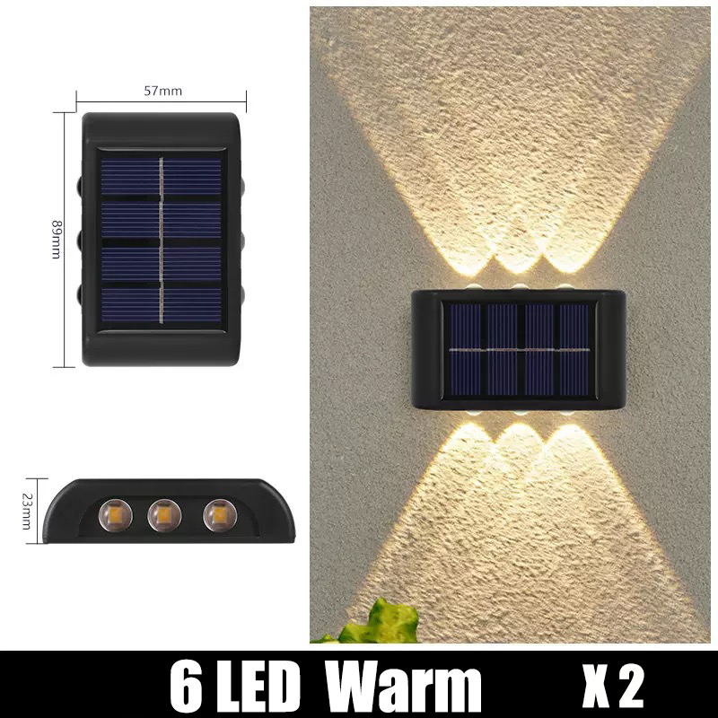 1-2pc 6/10 LED Solar Outdoor Wall Decorative Landscape Lighting Light Fixtures Suitable For Courtyard Villa Fence Terrace Garden