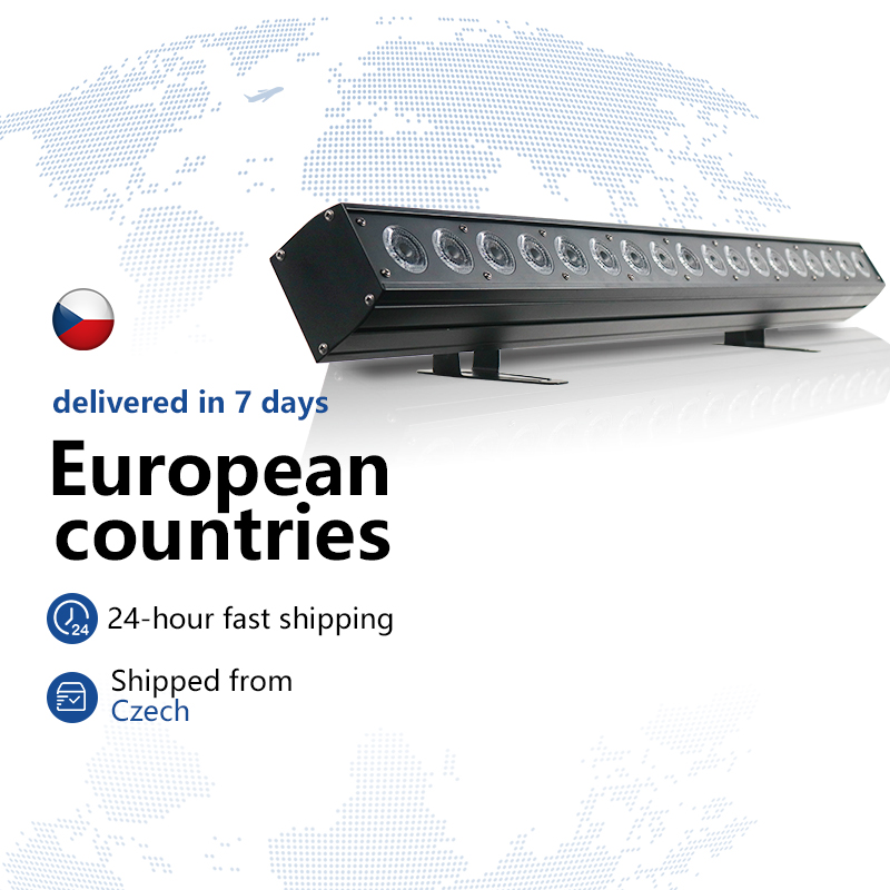 Led Bar DMX 18x18W RGBWA UV 6 in 1 Wall Wash Light Strip DMX Line Bar Light Indoor Flow Lighting Effect