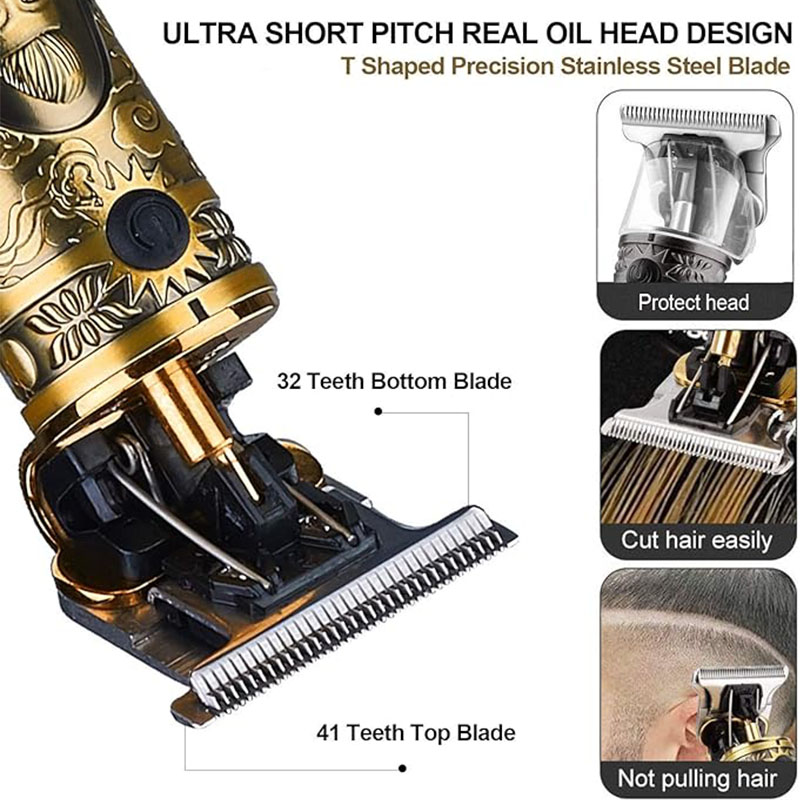 Carving T9 Vintage Professional Electric Hair Cutting Machine USB Rechargeable Portable Shaver Trimmer For Beard Care Best Gift